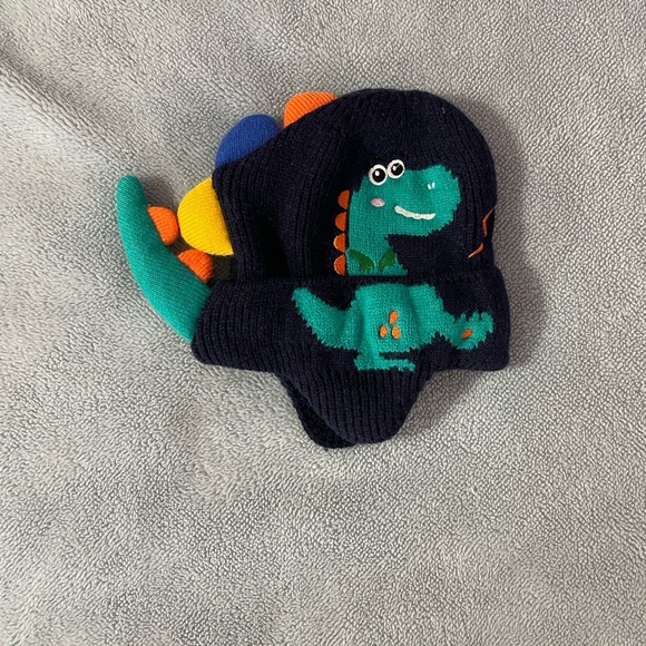 Other - Kids Dinosaur Knit Beanie Hat - Navy and Teal NWOT